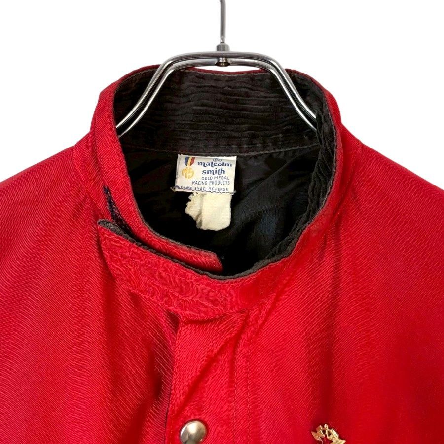 70s USA製 malcolm smith マルコムスミス BELSTAFFタイプ ナイロンレーシングジャケット sizeL ビンテージ モトクロス ライダース バイカー 1970年代ヴィンテージ マルコム・スミス MSR ホンダ モトクロス