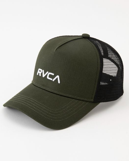 2024春夏 新品【RVCA/ルーカ/ルカ】RECESSION TRUCKER メッシュキャップ OLV メンズ BE041-913