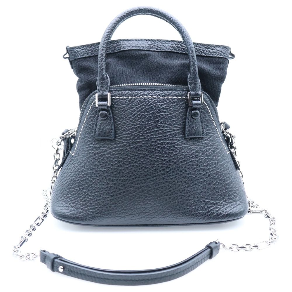 Maison Margiela 11 メゾンマルジェラ11 5AC マイクロ チェーン ショルダーバッグ ハンドバッグ ブラック レザー