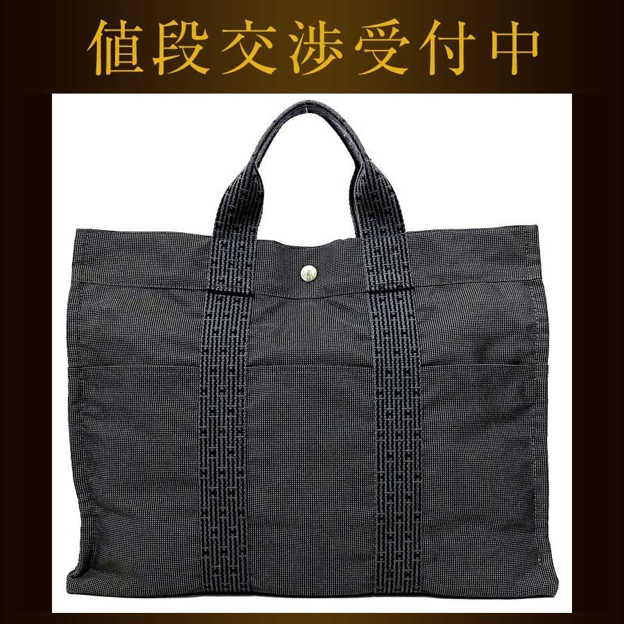 廉価 Hermesエルメストートｍｍグレーエール美品キャンバス中古hermesトートバッグ メンズバッグ Www Abtrs Com