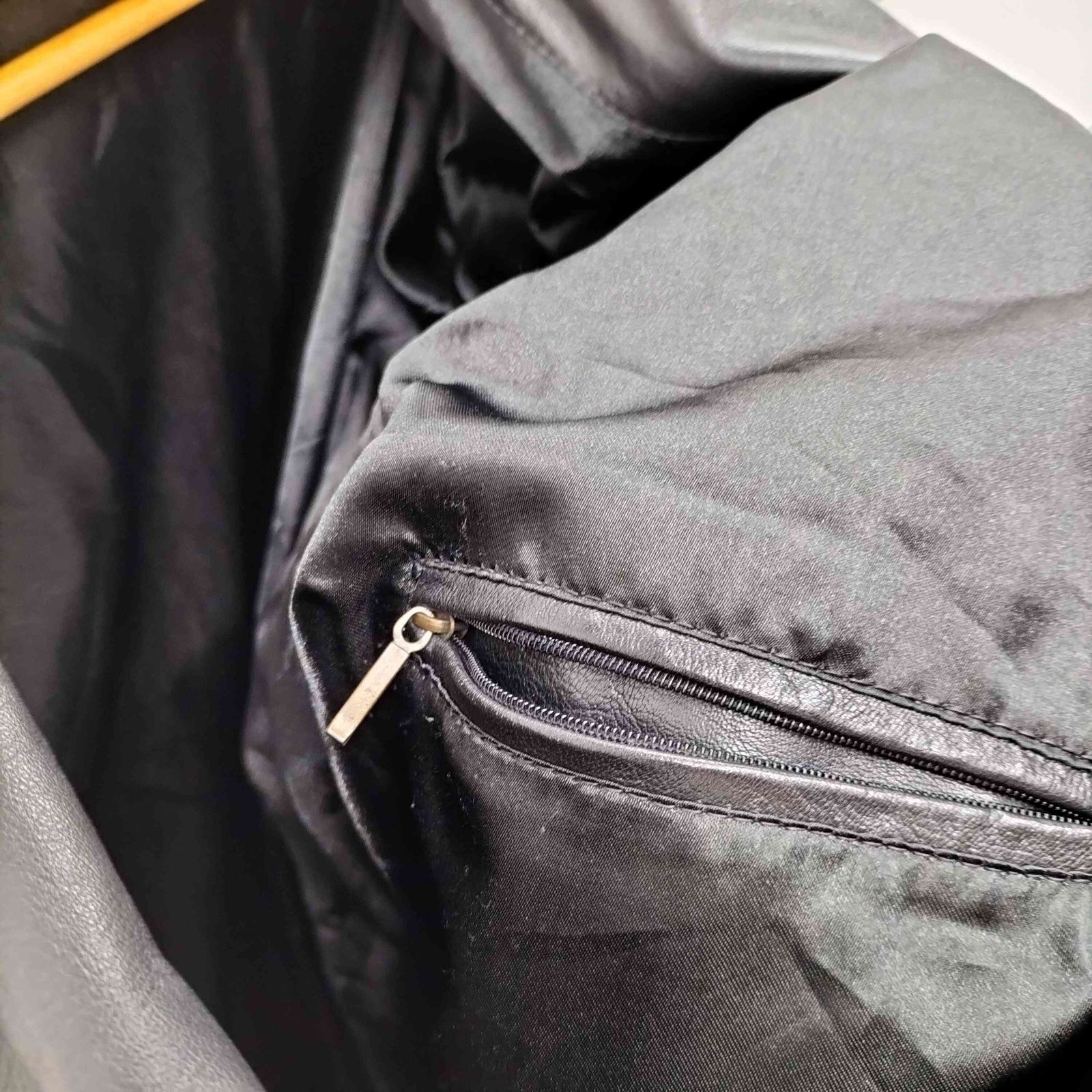 USED古着(ユーズドフルギ) レイヤードデザイン切替ラムレザージャケット フライングダック 動物ボタン ハンティング メンズ EUR：48 【中古】【ブランド古着バズストア】 ユーズドフルギ USED古着 レイヤードデザイン切替ラムレザージャケット