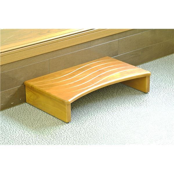 玄関床/玄関台 【幅：約60cm】 木製 アジャスター付き 靴収納可 ブラウン 