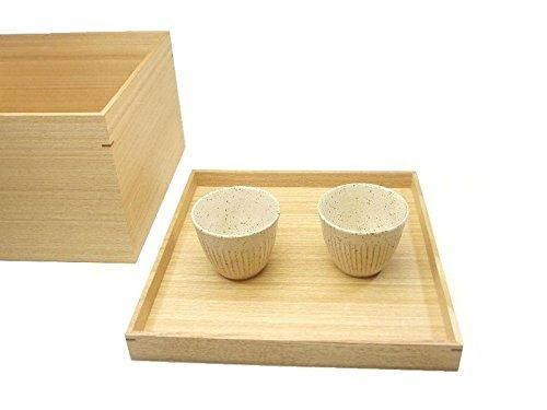 白木塗タモ製箱形茶びつ