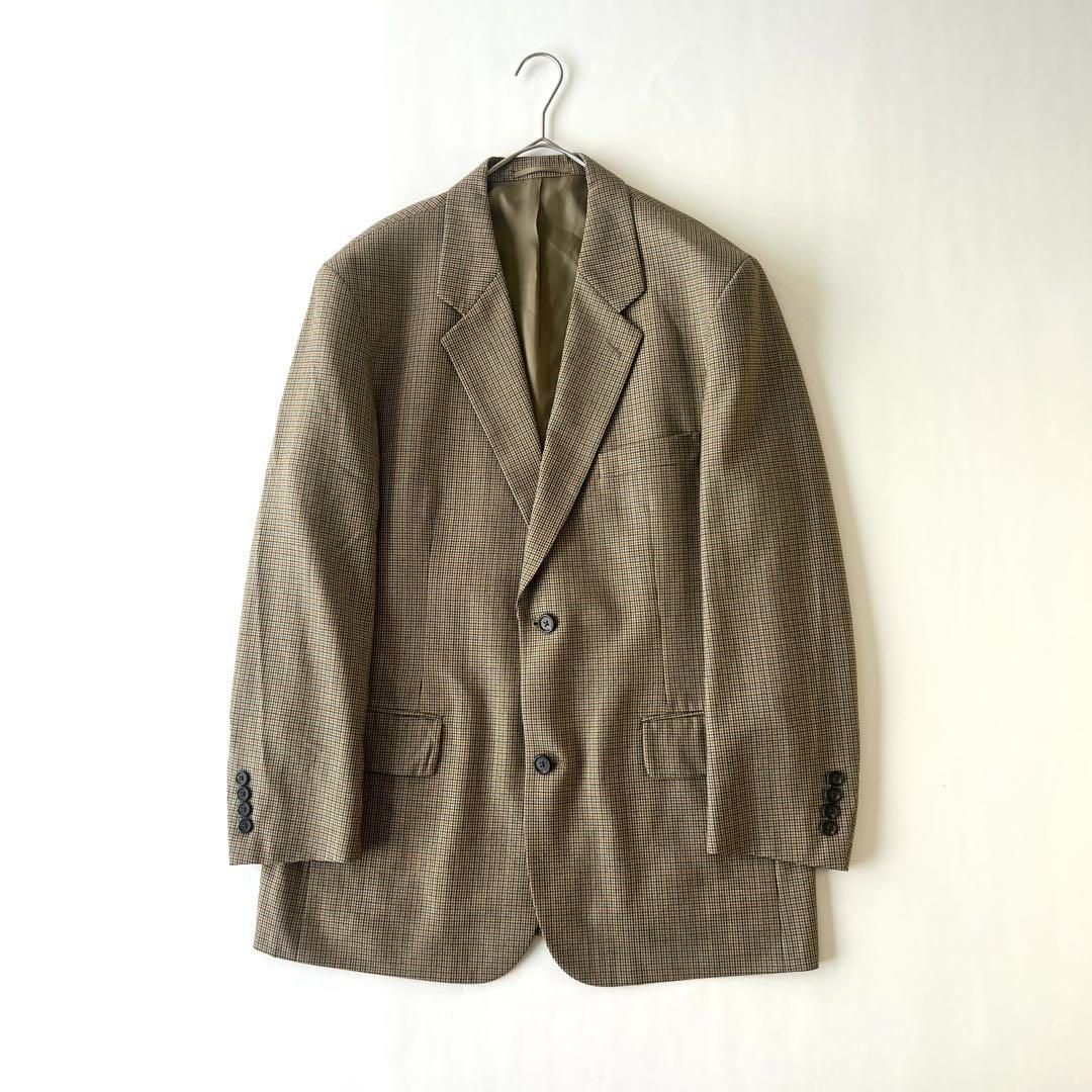 90s J. CREW USA製 テーラードジャケット 千鳥柄 巨人タグ ヴィンテージ90s 美品 J.Crewジェイクルー巨人タグ 2Bテーラード