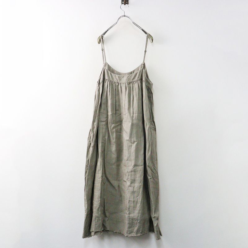 アイテム ネストローブ nest Robe リネンキャミソールワンピース U グレー┃ ギャザードレス