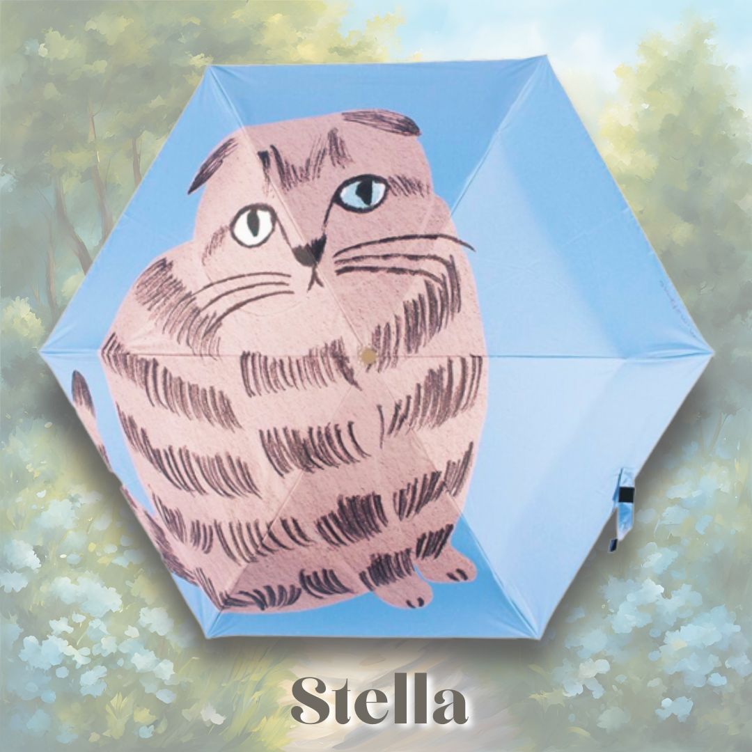 松尾ミユキ】Folding umbrella cat 晴雨兼用傘｜選べる Milo/Stella