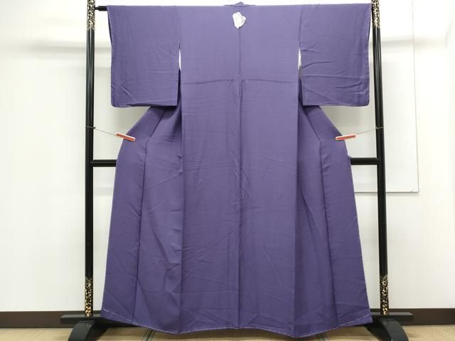 平和屋着物 上質な色無地 花尽し地紋 深紫色 正絹 CAAX3104th