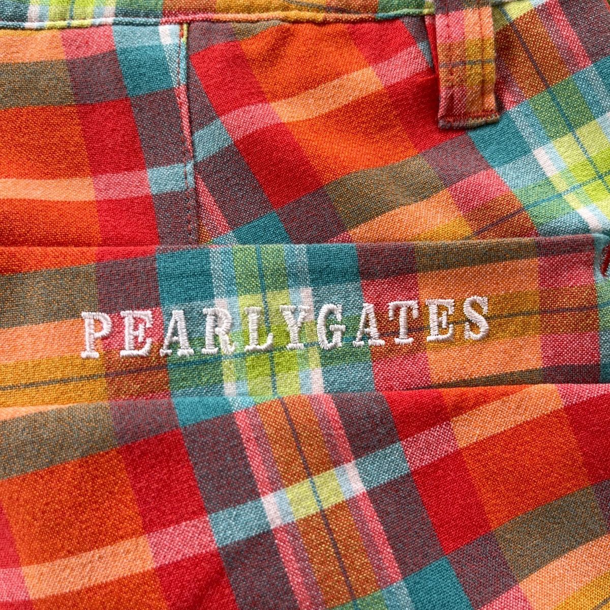 PEARLY GATES パーリーゲイツ チェック柄 コットン混 速乾性