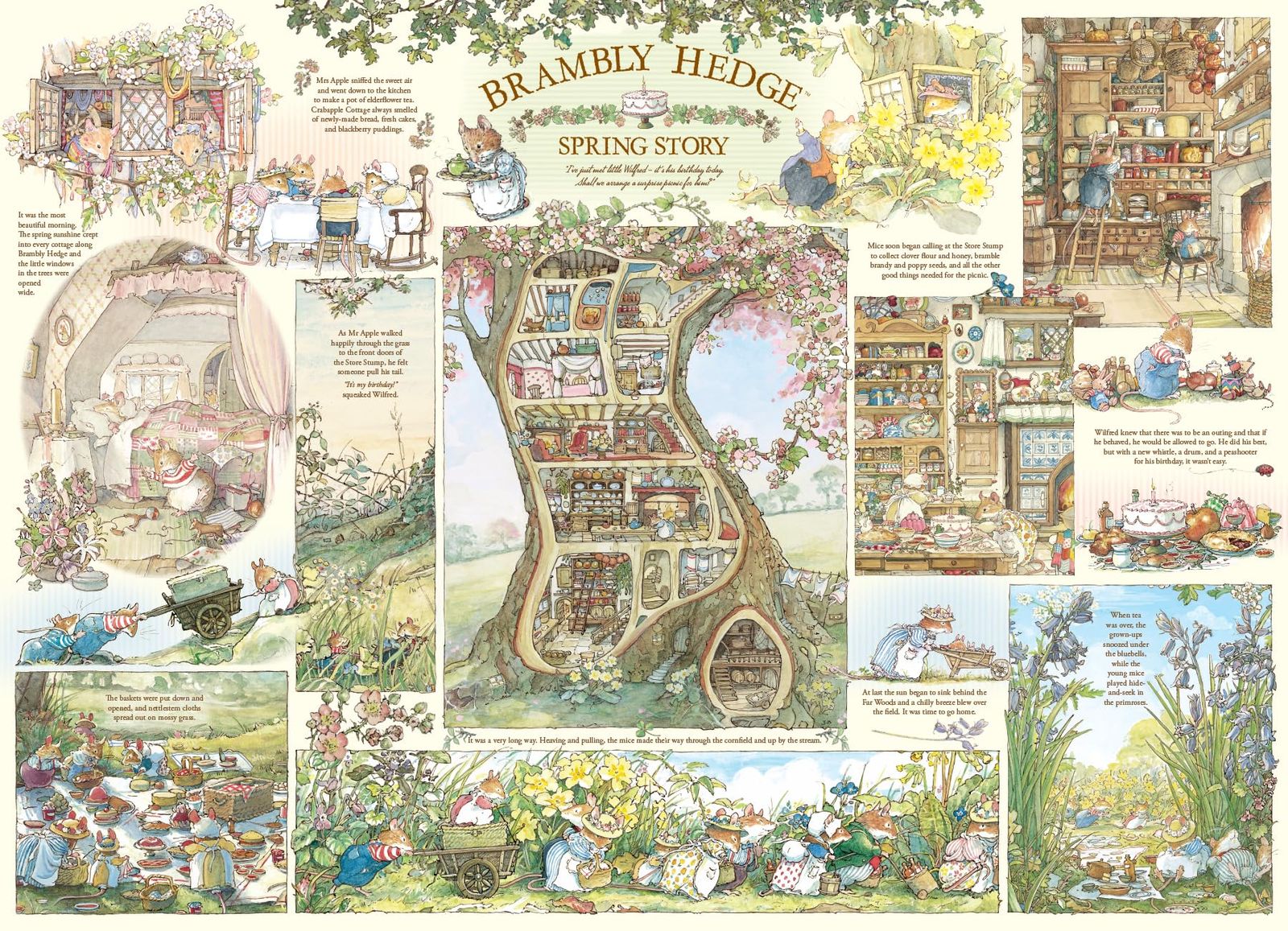 Cobble Hill 1000ピースパズル - Brambly Hedge Spring Story - サンプルポスター付属