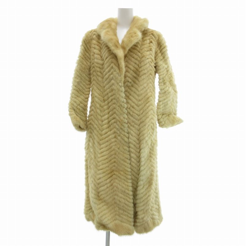 Aライン裾回り172㎝ミンクコートファーコートロング毛皮裏地豪華刺繡