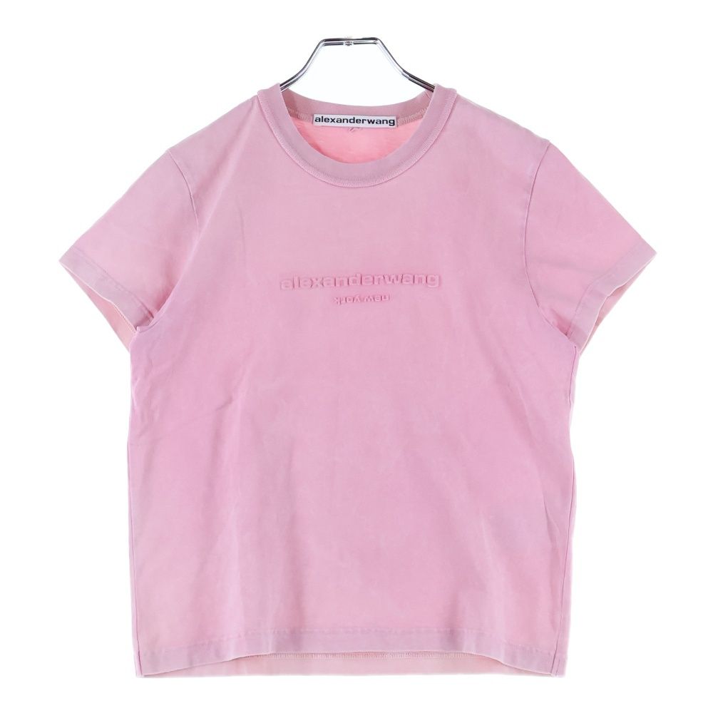 ALEXANDER WANG アレキサンダーワン Emboss T-Shirt エンボスロゴ 半袖Tシャツ ピンク レディース