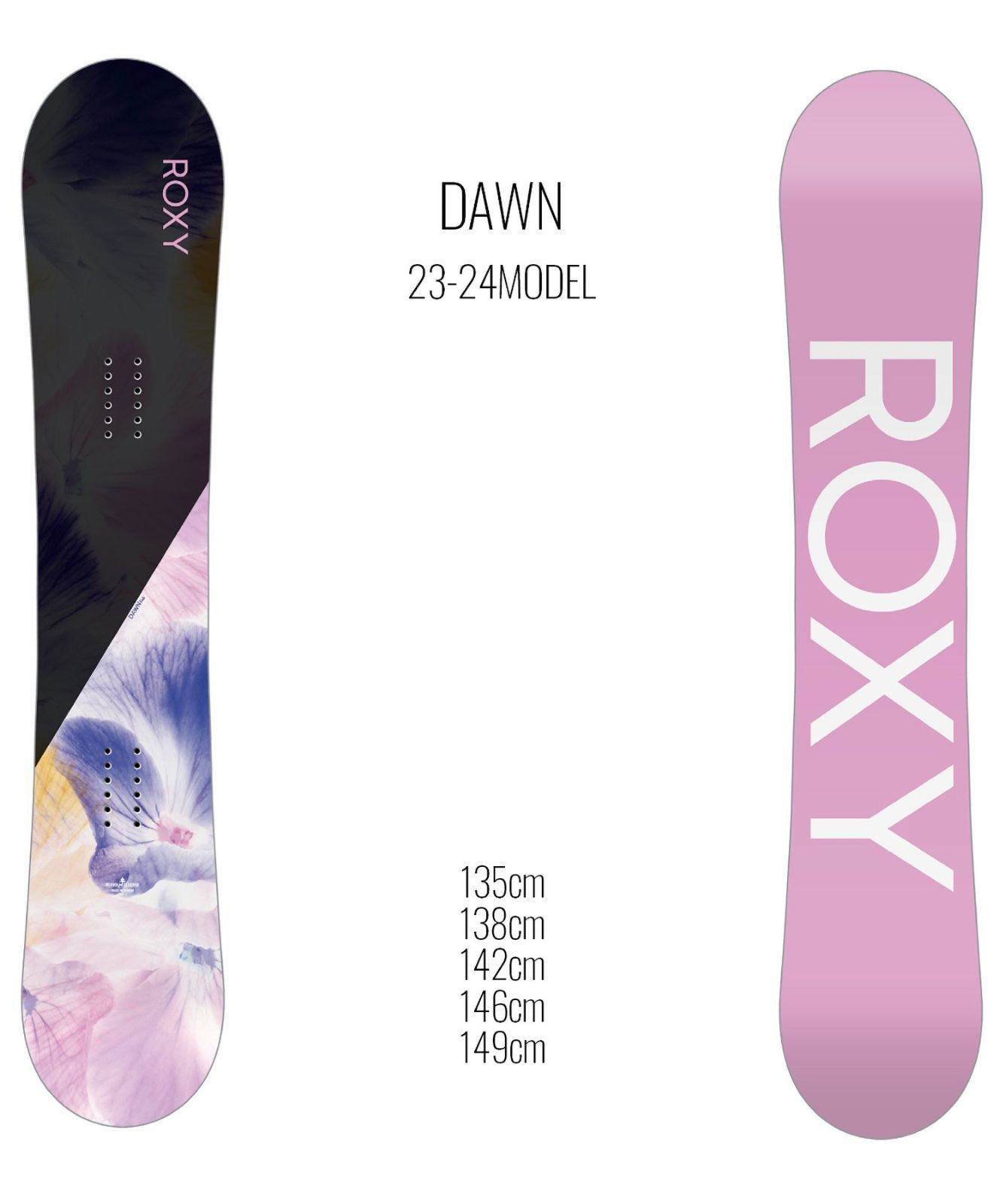 スノーボード 板 レディース ROXY ロキシー DAWN 23-24モデル ムラサキ