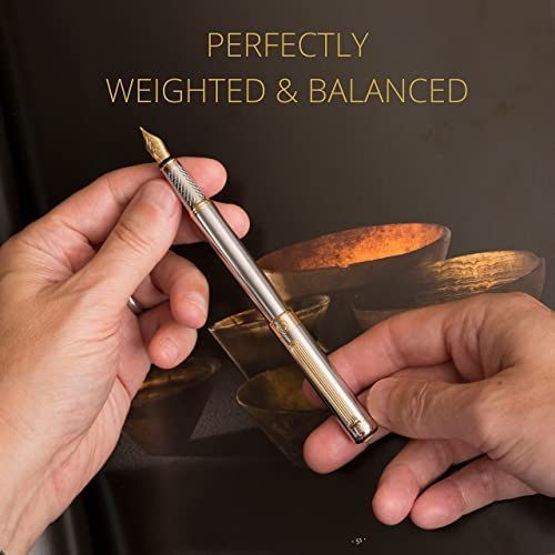 Scriveiner 製 クローム万年筆. - 魅力的な美しさの24K金仕上げ高級