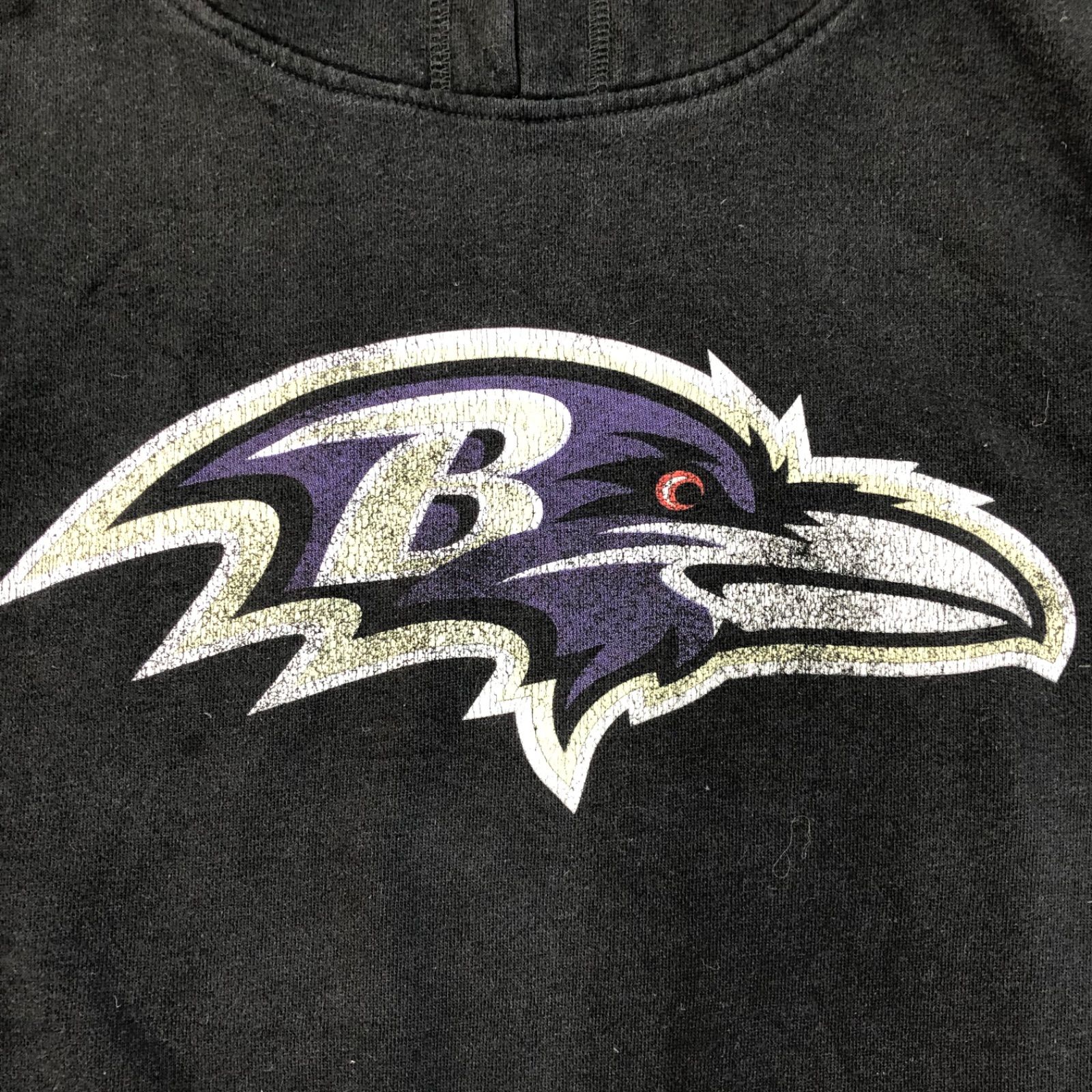 NFL RAVENS フィラデルフィアレイブンズプリントスエットパーカー　黒古着 NFL RAVENS フィラデルフィアレイブンズプリントスエットパーカー 黒