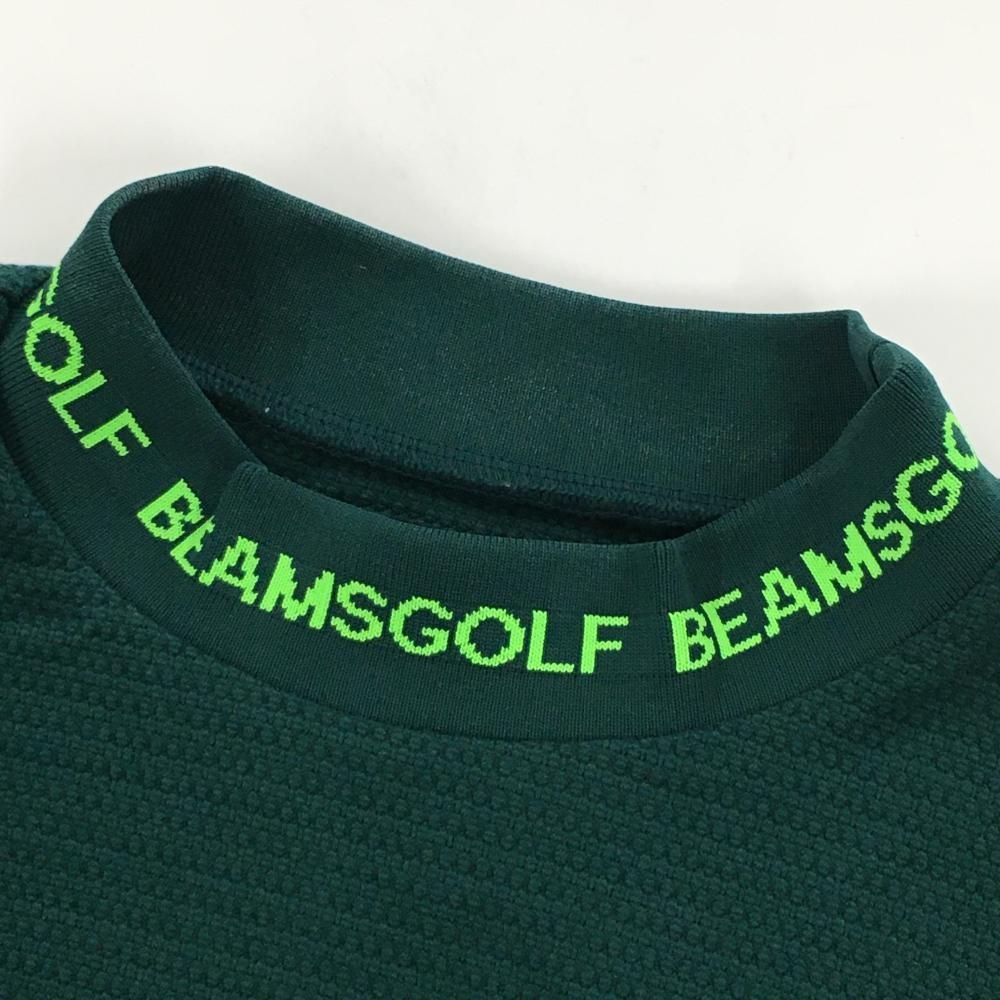 BEAMS GOLF タートルネック　半袖 ビームスゴルフ 半袖ハイネックシャツ グリーン×ライトグリーン