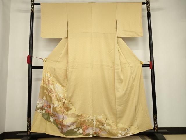 平和屋着物○豪華色留袖 駒刺繍 風景枝花文 金彩 正絹 逸品 AAAT5156ck