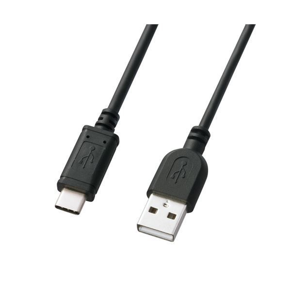 （まとめ） サンワサプライ USB2.0TypeC-Aケーブル KU-CA10K 