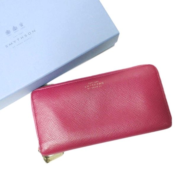 SMYTHSON スマイソン イタリア製 PANAMA LARGE ZIP AROUND PURSE