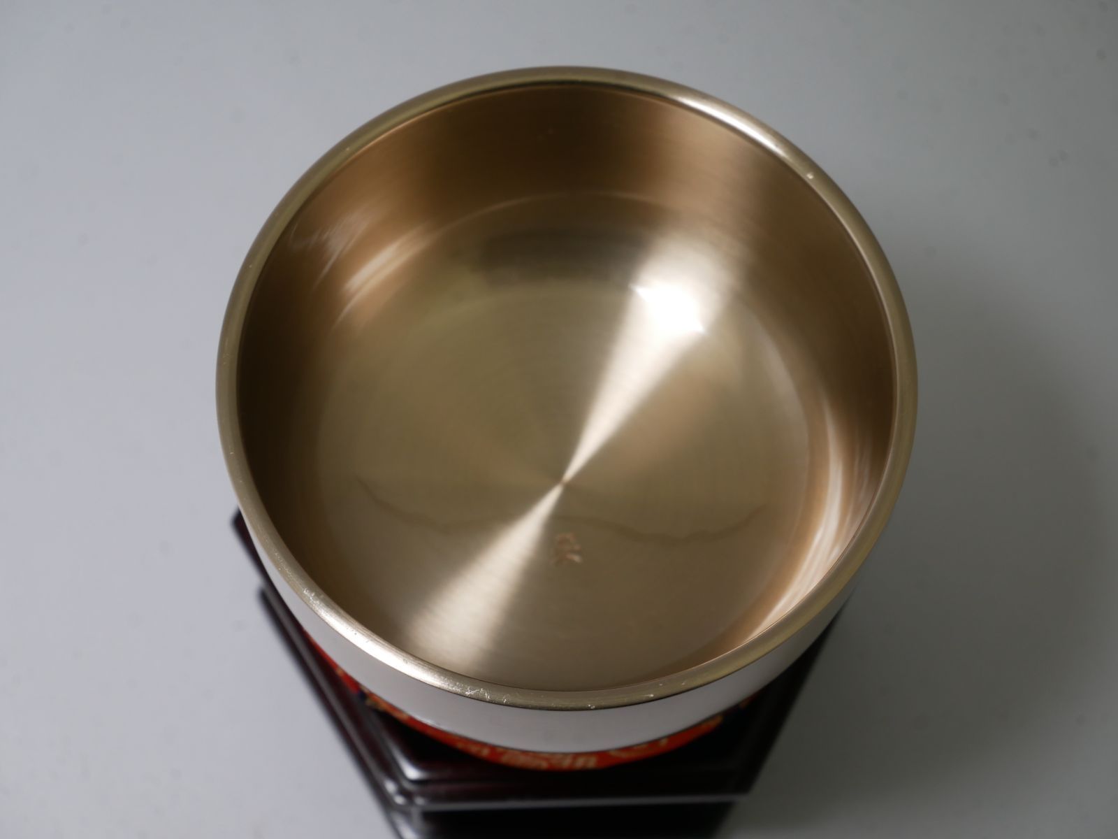 仏具 栄印 広丸 りん フッ素加工 3寸 お磨き不要 み