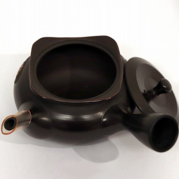 常滑焼・梅原玉堂・松竹梅紋様・茶注・急須・No.190411-075・梱包