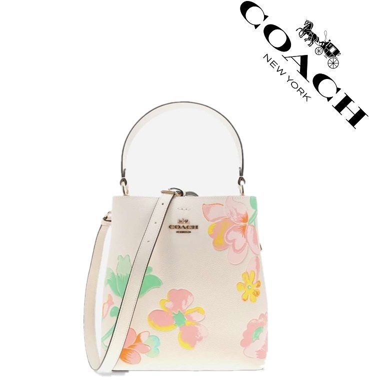 【セール中】COACH コーチバッグ C8609 花柄 バケットバッグ ショルダーバッグ レザー レディースバッグ クロスボディー 斜めがけバッグ アウトレット品 新品未使用