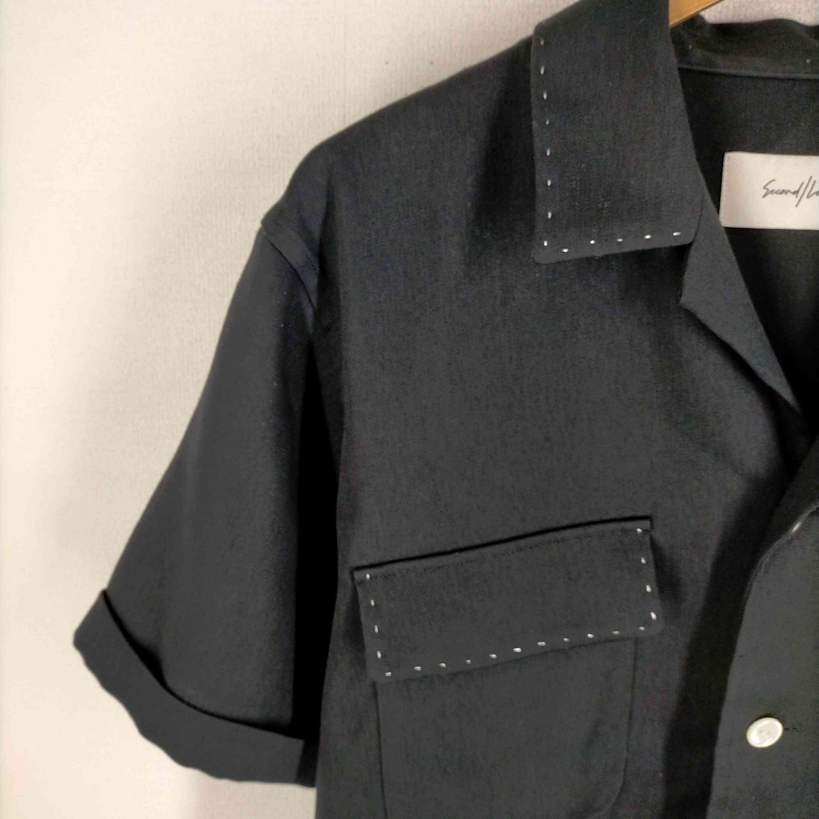 セカンドレイヤー second layer レーヨン混オープンカラー半袖シャツ 