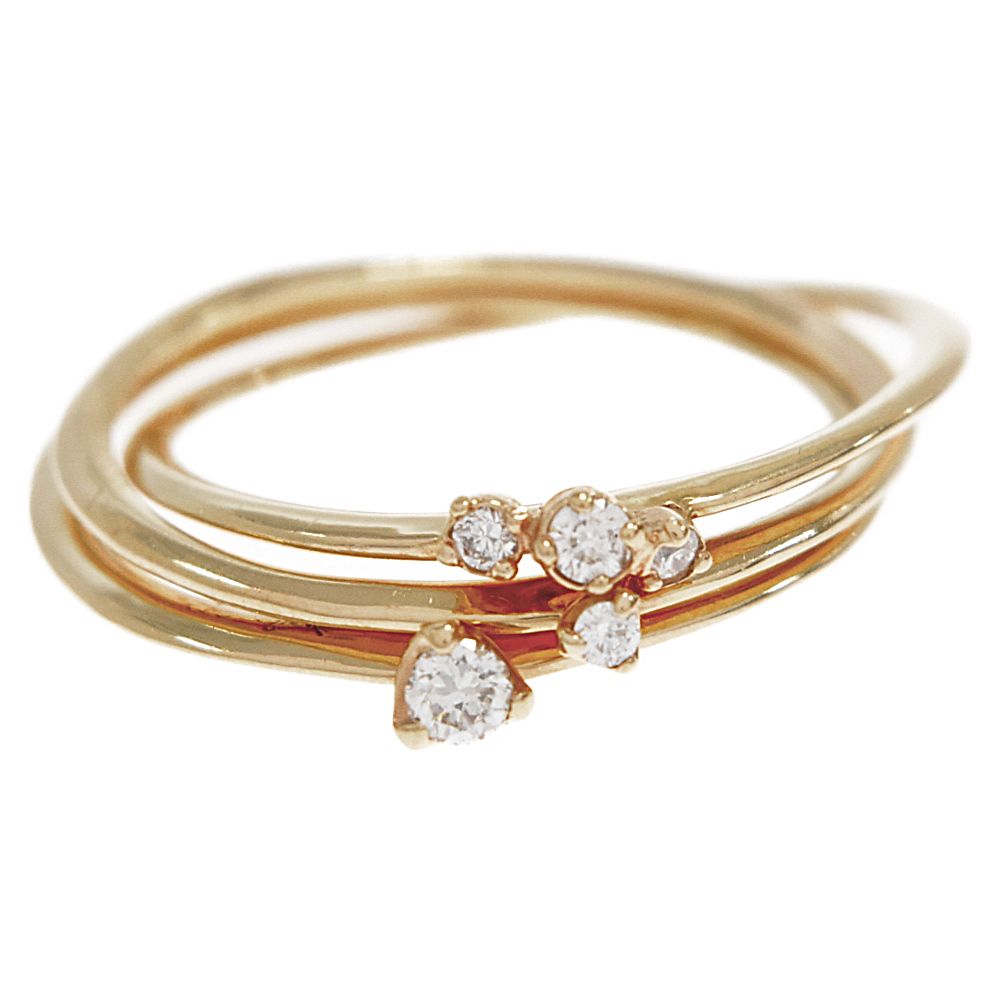 シエナシエナロゼk10 ダイヤモンドリング3連