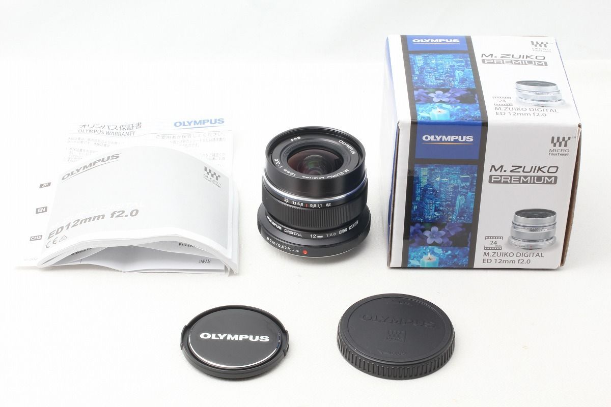 オリンパス OLYMPUS M.ZUIKO DIGITAL ED 12mm F2.0 ブラック 取説 元箱 47277