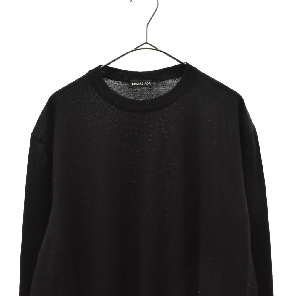 BALENCIAGA (バレンシアガ) バックロゴクルーネックニット