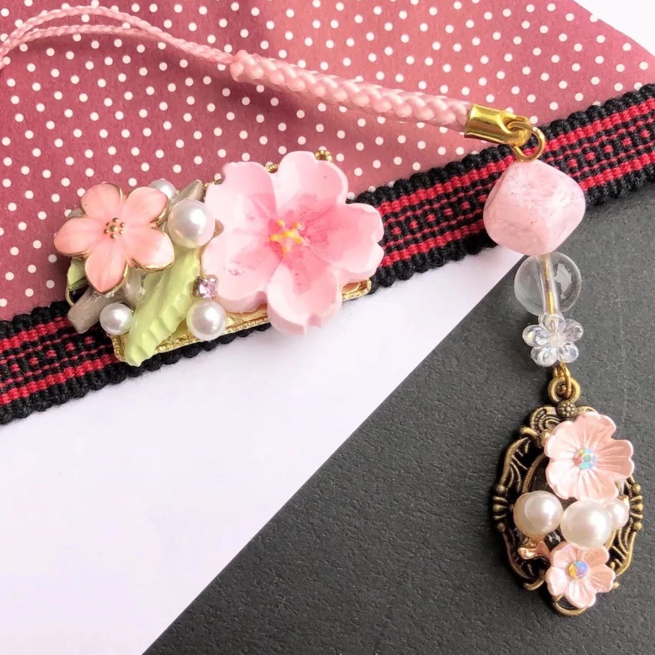 帯締め 美品 名品 無形文化財 有職組紐 道明 桜色 正絹 和装小物  