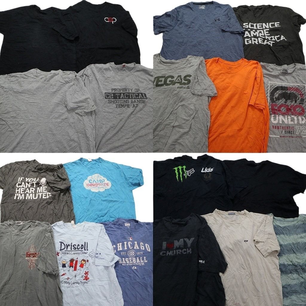 古着卸 まとめ売り カラーmix プリント 半袖Tシャツ 19枚セット (メンズ L ) ブランド カラープリント 大判プリント MS4337