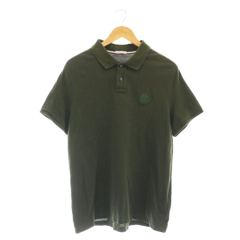 モンクレール MONCLER ロゴスタッズ半袖ポロシャツ XL オリーブグリーン SH |SY OS