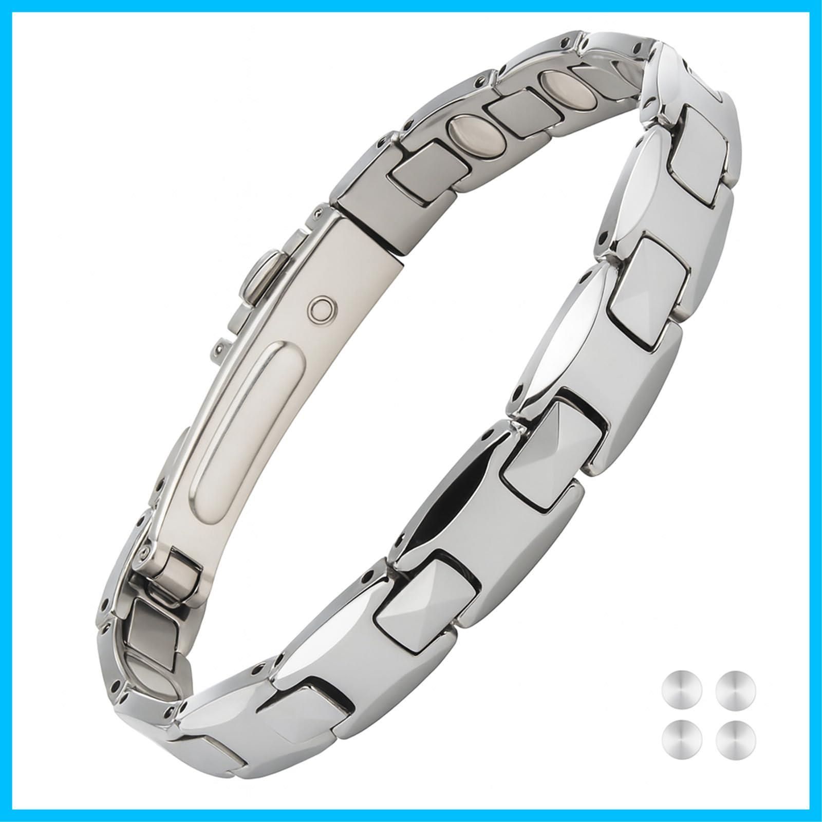 人気商品 静電気除去ブレスレット 磁気 メンズ ブレスレット タングステン ゲルマニウム 純度99.99％ 全ゲルマニウム 12粒 はち