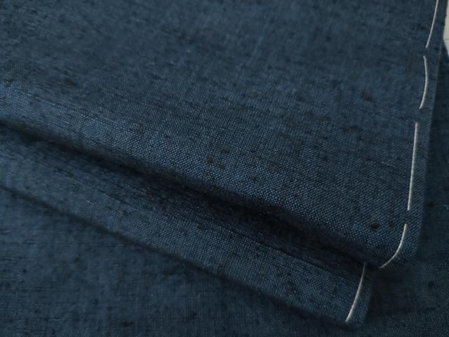 平和屋着物 男性 紬 アンサンブル 色無地 青褐色 正絹 ck フルジップ ブラック系