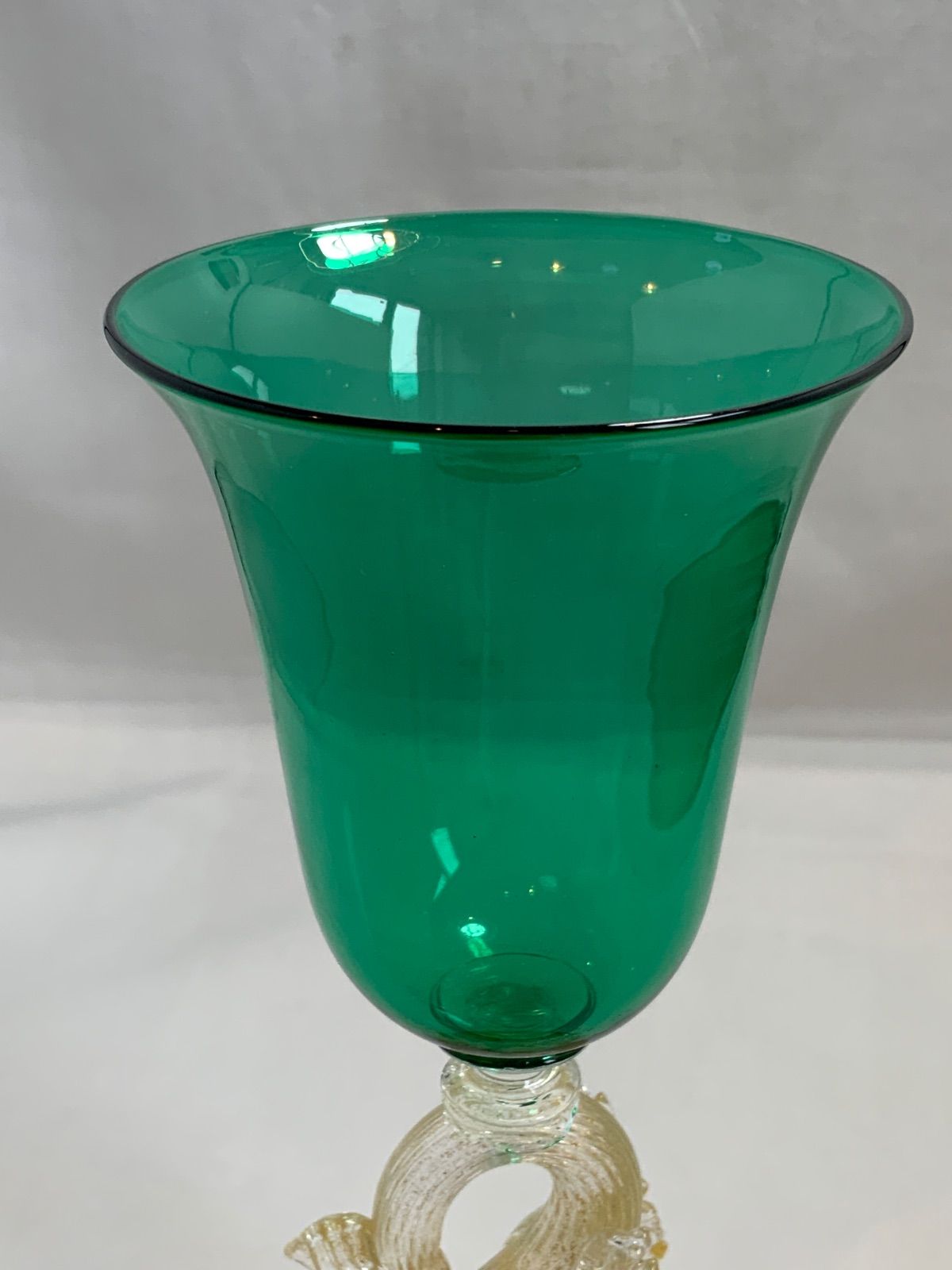 ベネチアングラス ムラーノ グラス ゴブレット グリーン - メルカリ
