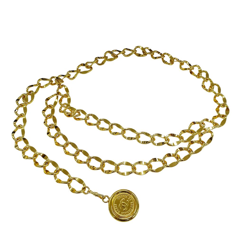 シャネル CHANEL ロゴ チェーン ベルト GP ゴールド ヴィンテージ CHANEL シャネル ベルト レディース ブランド チェーンベルト GP