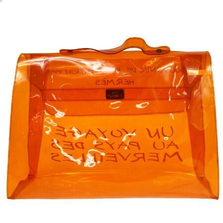中古】 中美品 エルメス HERMES ビニール ケリー ハンドバッグ クリア  