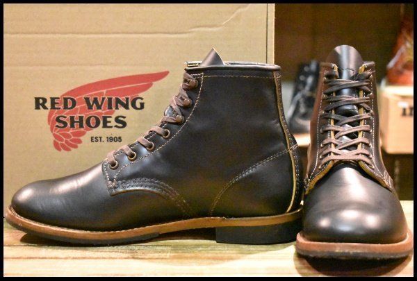 7D 24年 レッドウィング 9060 ベックマン ブラッククローンダイク 黒 茶芯 フラットボックス ブーツ redwing HOPESMORE FE481