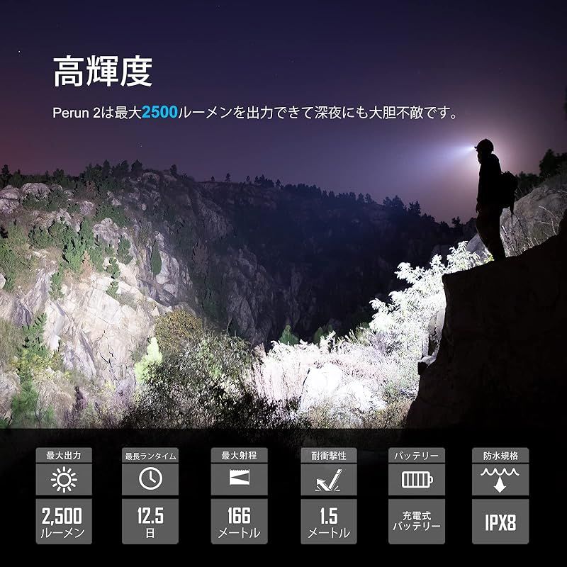 IPX8防水 軽量