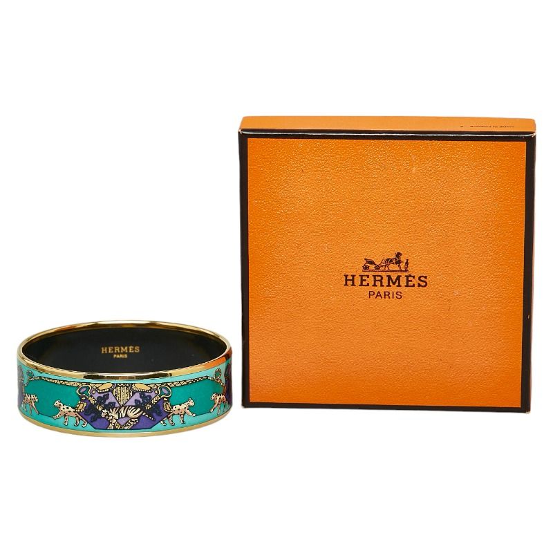 みっつパパのブランド品【美品】エルメス HERMES バングル エマイユGM 七宝焼き 赤 ゾウ