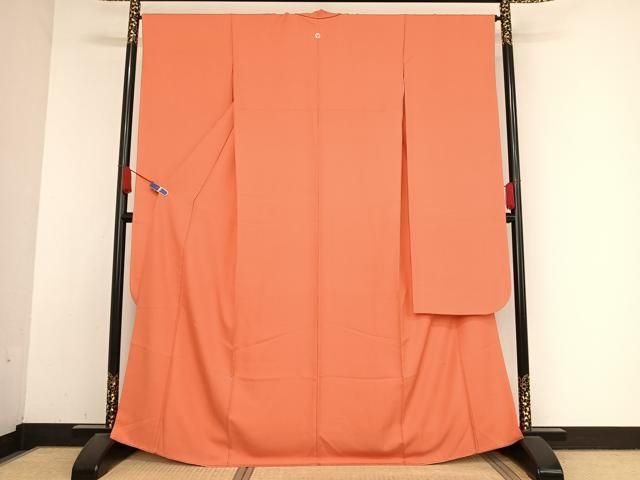 平和屋着物●豪華振袖 紋意匠 色無地 鉛丹色 正絹 AABB1290np