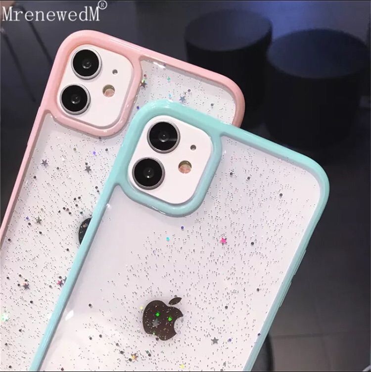iPhone11/12ケース グリーン ミント ラメ 可愛い iPhoneケース