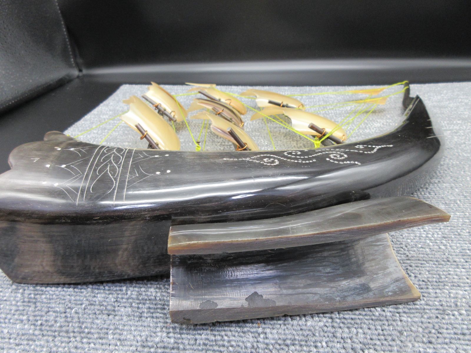 帆船 船 模型 水牛の角 置物 レトロ インテリア A - メルカリ