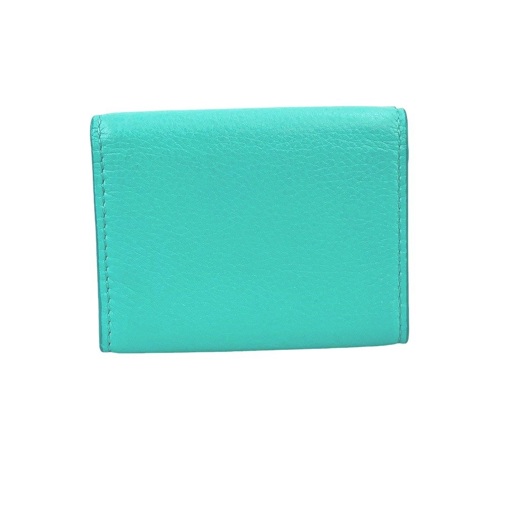 ■新同■　ティファニー 3つ折り コンパクト 財布 ネコ 猫 ティファニーブルー 箱 【205736】◇ Tiffany & Co. - □新同□ ティファニー 3つ折り コンパクト 財布 ネコ