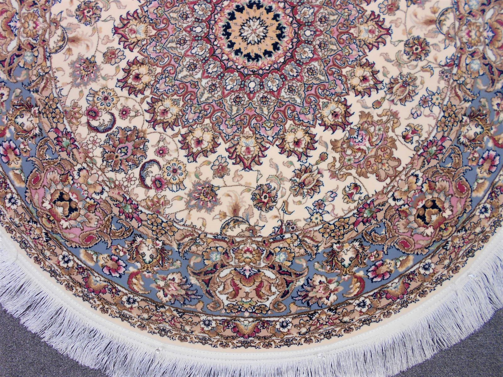 新入荷！多色織、高密度！輝く 本場イラン産 絨毯 円形100cm‐201251
