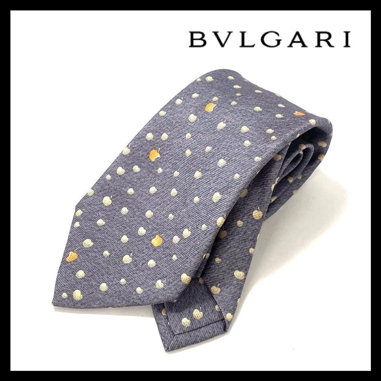 BVLGARI】ネクタイ SILK/シルク 100% セッテピエゲ グレー系