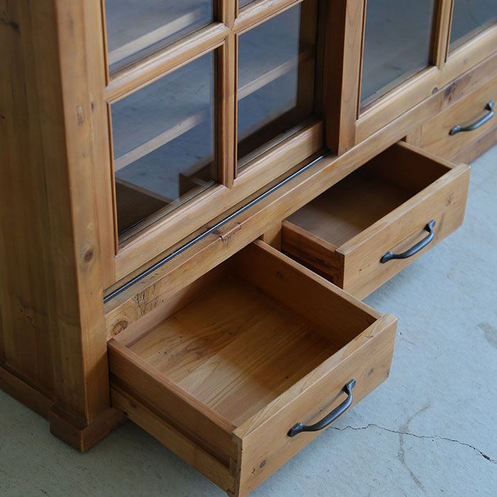 食器棚 キッチンボード キャビネット ヴィンテージ風 杉古材