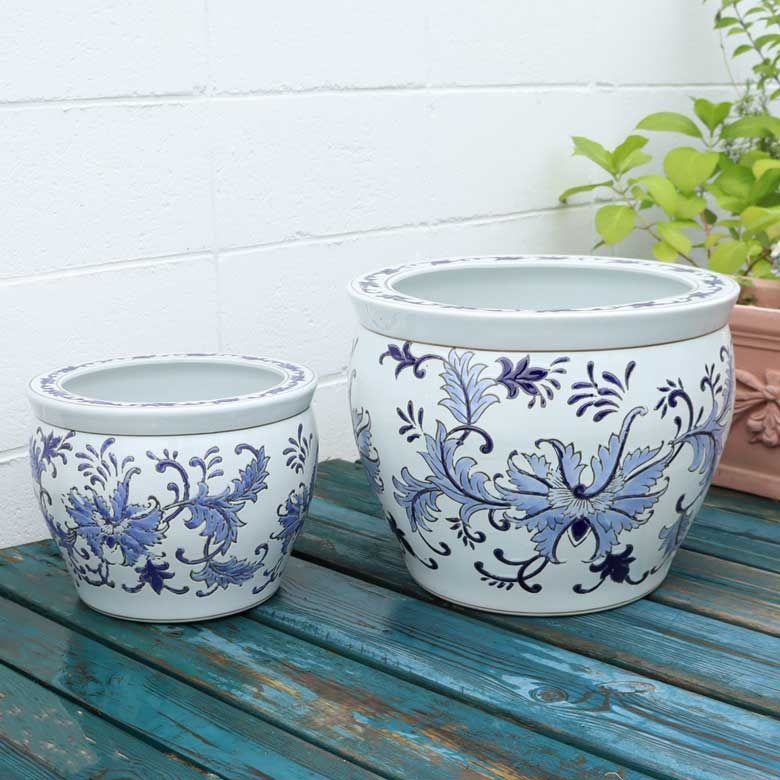 水鉢 大型 草花 睡蓮鉢 火鉢 水連鉢 和モダン ビオトープ 13号