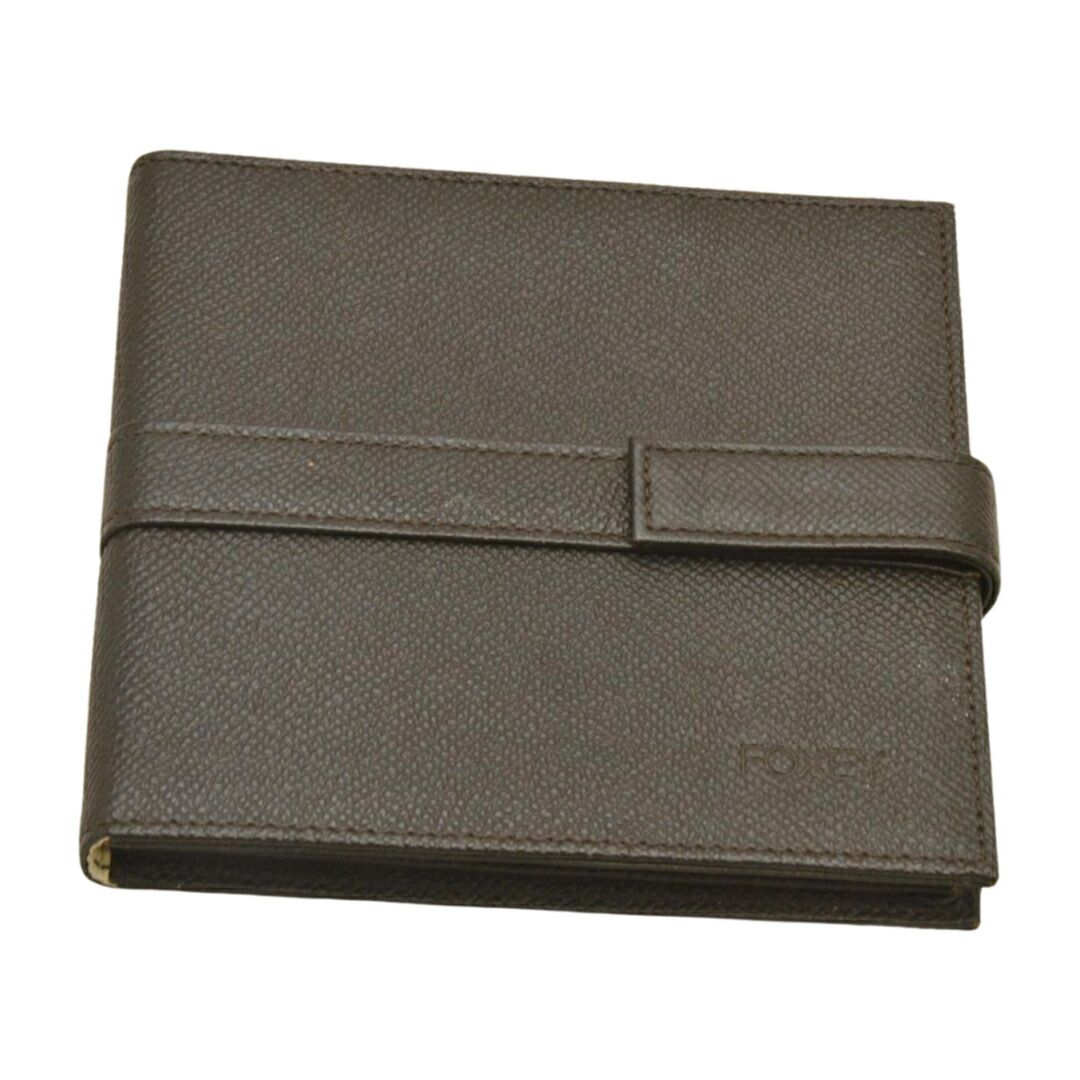 フォクシー FOXEY レザー ハンドミラー 手鏡 ダークブラウン レディース j_p s_z F-ST1625