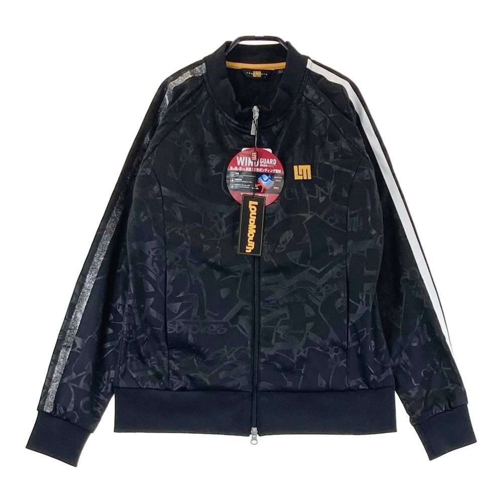 サイズ L LOUD MOUTH ラウドマウス 蓄熱 裏フリース 長袖ジップジャケット Tag柄 ブラック系 240101497633 ゴルフウェア レディース ストスト